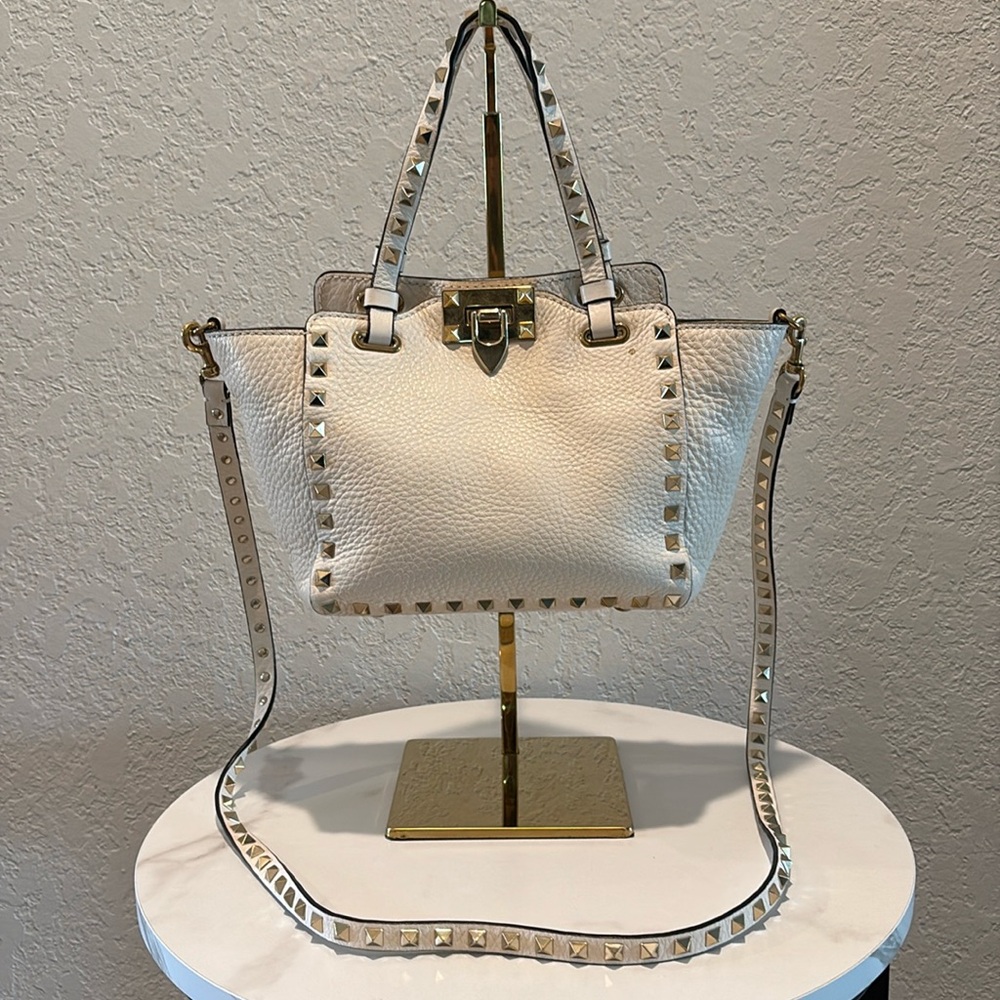 Valentino Garavani Cream Studded Tote